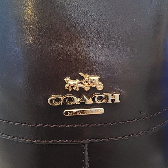 Coach Knee High Brown Leather Boots 7.5B - Picture 3 of 16